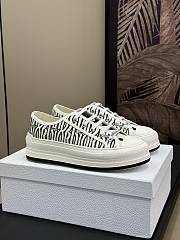 Walk'n'Dior Platform Sneaker Embroidered Cotton with White and Black Miss Dior Allover Motif - 1