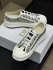 Walk'n'Dior Platform Sneaker Embroidered Cotton with White and Black Miss Dior Allover Motif - 5