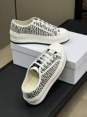 Walk'n'Dior Platform Sneaker Embroidered Cotton with White and Black Miss Dior Allover Motif - 4