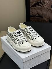 Walk'n'Dior Platform Sneaker Embroidered Cotton with White and Black Miss Dior Allover Motif - 2