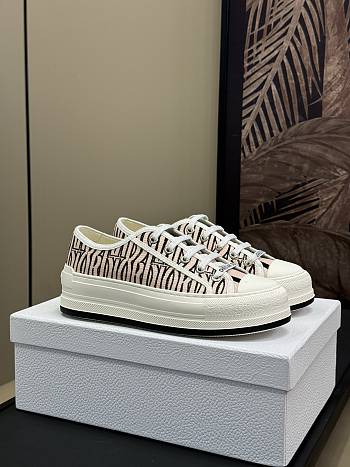 Walk'n'Dior Platform Sneaker Embroidered Cotton with Pale Pink Miss Dior Allover Motif