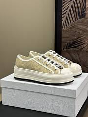 Walk'n'Dior Platform Sneaker Natural Raffia-Effect Cotton Embroidered with Dior Oblique Motif - 1