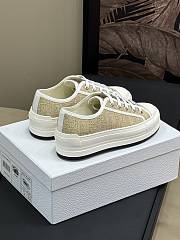 Walk'n'Dior Platform Sneaker Natural Raffia-Effect Cotton Embroidered with Dior Oblique Motif - 6