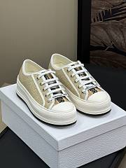 Walk'n'Dior Platform Sneaker Natural Raffia-Effect Cotton Embroidered with Dior Oblique Motif - 4