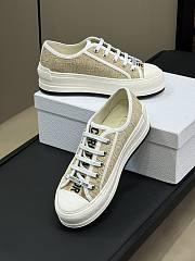 Walk'n'Dior Platform Sneaker Natural Raffia-Effect Cotton Embroidered with Dior Oblique Motif - 3