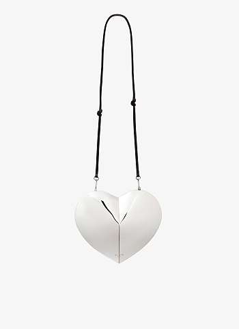 Alaia Le Coeur Clutch Silver - 21x17.5x7cm