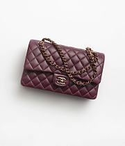 Chanel Classic 11.12 Handbag Lambskin Burgundy - 25.5x15.5x6.5cm - 1