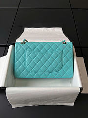 Chanel Small Classic Flap Caviar Quilted Tiffany Blue - 23x14.5x6cm - 4