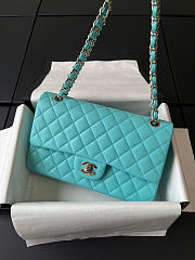 Chanel Small Classic Flap Caviar Quilted Tiffany Blue - 23x14.5x6cm - 6