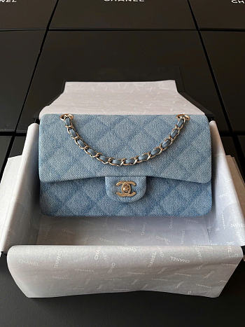 Chanel Small Classic Flap Denim Blue - 23x14.5x6cm