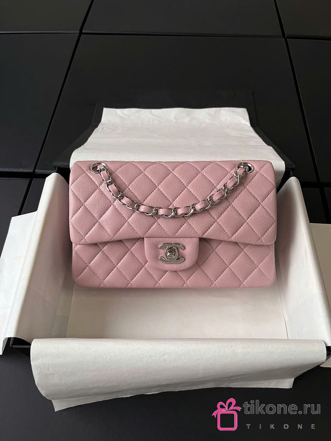 Chanel Small Classic Flap Caviar Quilted Light Pink - 23x14.5x6cm - 1