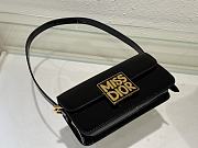 Miss Dior Flap Bag Black Patent Calfskin - 22x11x6cm - 4