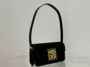 Miss Dior Flap Bag Black Patent Calfskin - 22x11x6cm - 2