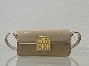 Miss Dior Flap Bag Rope Beige Patent Calfskin - 22x11x6cm - 6