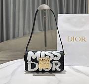 Miss Dior Flap Bag Black and White Miss Dior Graffiti Printed Calfskin - 22x11x6cm - 1