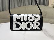 Miss Dior Flap Bag Black and White Miss Dior Graffiti Printed Calfskin - 22x11x6cm - 6