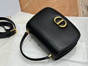 Dior Medium 30 Montaigne Avenue Top Handle Bag Black Ribbed Calfskin - 19x12x8cm - 5