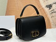 Dior Medium 30 Montaigne Avenue Top Handle Bag Black Ribbed Calfskin - 19x12x8cm - 4