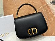 Dior Medium 30 Montaigne Avenue Top Handle Bag Black Ribbed Calfskin - 19x12x8cm - 2