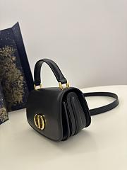 Dior Small 30 Montaigne Avenue Top Handle Bag Black Ribbed Calfskin - 19x9x8cm - 3