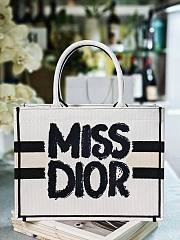 Medium Dior Book Tote White and Blue Miss Dior Graffiti Embroidery - 36x27.5x16.5cm - 4