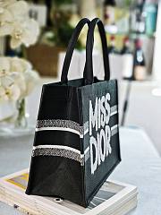 Medium Dior Book Tote Black and White Miss Dior Graffiti Embroidery - 36x27.5x16.5cm - 6