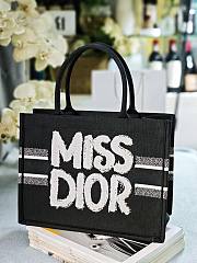 Medium Dior Book Tote Black and White Miss Dior Graffiti Embroidery - 36x27.5x16.5cm - 5