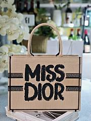 Medium Dior Book Tote Beige and Black Miss Dior Graffiti Embroidery - 36x27.5x16.5cm - 1