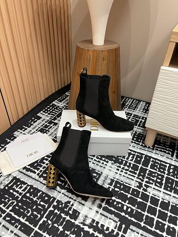 Dior Icon Heeled Ankle Boot Black Suede Goatskin 80mm