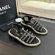 Chanel Chain Ankle Strap Sandals Black - 3