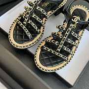 Chanel Chain Ankle Strap Sandals Black - 4