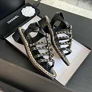 Chanel Chain Ankle Strap Sandals Black - 2