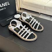 Chanel Chain Ankle Strap Sandals White  - 2