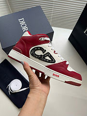 Dior B57 Low-Top Sneaker Burgundy and White Smooth Calfskin  - 1