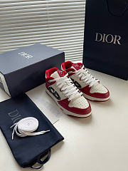 Dior B57 Low-Top Sneaker Burgundy and White Smooth Calfskin  - 5