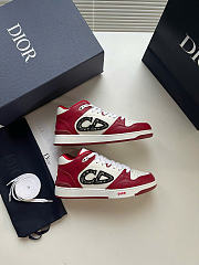 Dior B57 Low-Top Sneaker Burgundy and White Smooth Calfskin  - 2