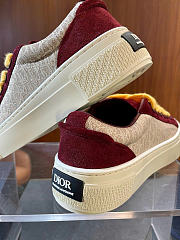 Dior B33 Sneaker Beige Dior Oblique Jacquard and Burgundy Suede - 2