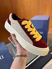 Dior B33 Sneaker Beige Dior Oblique Jacquard and Burgundy Suede - 1