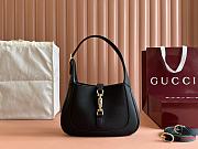 Gucci Jackie 1961 Small Shoulder Bag Black Grain Leather - 19x27.5x4cm - 1