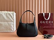 Gucci Jackie 1961 Small Shoulder Bag Black Grain Leather - 19x27.5x4cm - 4