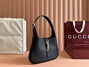 Gucci Jackie 1961 Small Shoulder Bag Black Grain Leather - 19x27.5x4cm - 2