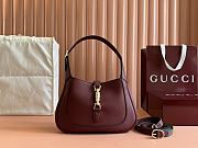 Gucci Jackie 1961 Small Shoulder Bag Red Grain Leather - 19x27.5x4cm - 1