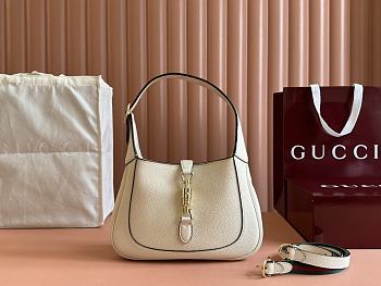 Gucci Jackie 1961 Small Shoulder Bag White Grain Leather - 19x27.5x4cm