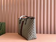 Gucci Ophidia Medium Tote Bag Beige/ Ebony GG Supreme Canvas Brown Leather - 38x28x14cm - 6