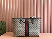 Gucci Ophidia Medium Tote Bag Beige/ Ebony GG Supreme Canvas Brown Leather - 38x28x14cm - 5