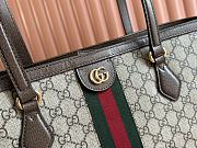 Gucci Ophidia GG Medium Tote Bag Beige/ Ebony GG Supreme Canvas Brown Leather - 38x28x14cm - 2