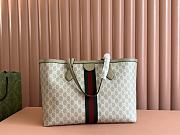 Gucci Ophidia Medium Tote Bag Beige/ White GG Supreme Canvas Oatmeal Leather - 38x28x14cm - 4