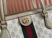 Gucci Ophidia Medium Tote Bag Beige/ White GG Supreme Canvas Oatmeal Leather - 38x28x14cm - 2