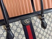 Gucci Ophidia Medium Tote Bag Beige/ Blue GG Supreme Canvas Blue Leather - 38x28x14cm - 5