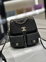 Chanel 23A Duma Backpack Large Shiny Calfskin Black - 20x21x11cm - 1